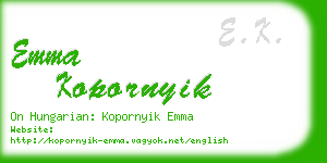 emma kopornyik business card